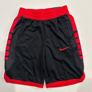 boys nike athletic shorts size medium black and red